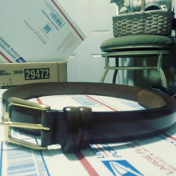 🐴COLE HAAN LEATHER&BRASS BELT🏠🏣 - Picture 2 of 4